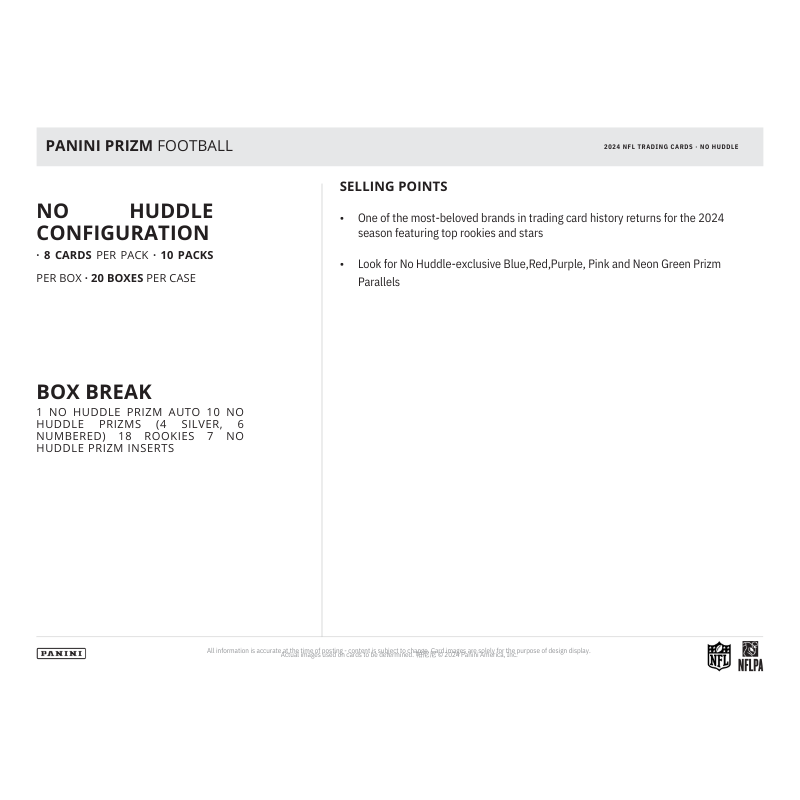 2024 Panini Prizm Football No Huddle Box