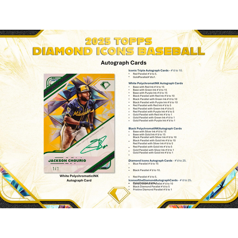 2025 Topps Diamond Icons Baseball Hobby 2 Box Case