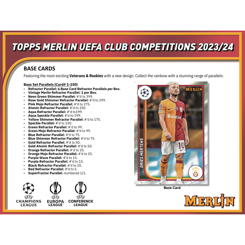 2023/24 Topps UEFA Club Competitions Merlin Chrome Soccer Hobby 12 Box Case