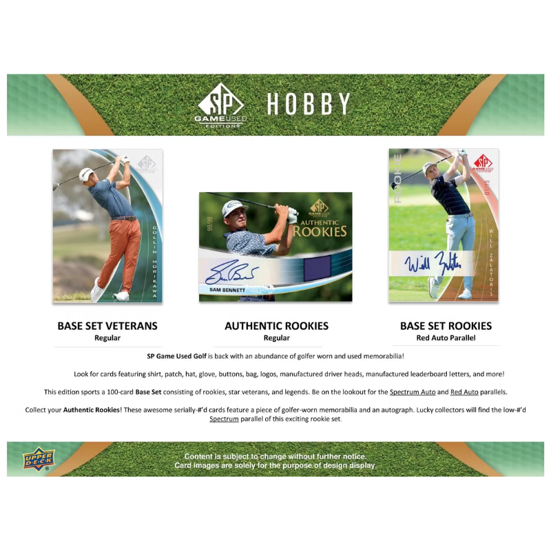 2024 Upper Deck SP Game Used Golf Hobby Box