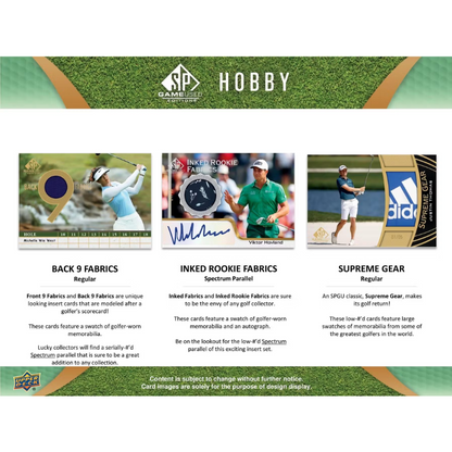 2024 Upper Deck SP Game Used Golf Hobby Box