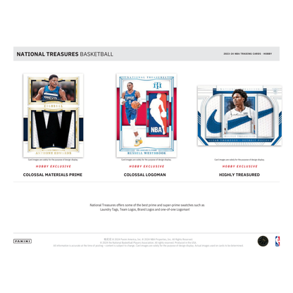2023/24 Panini National Treasures Basketball Hobby 4 Box Case