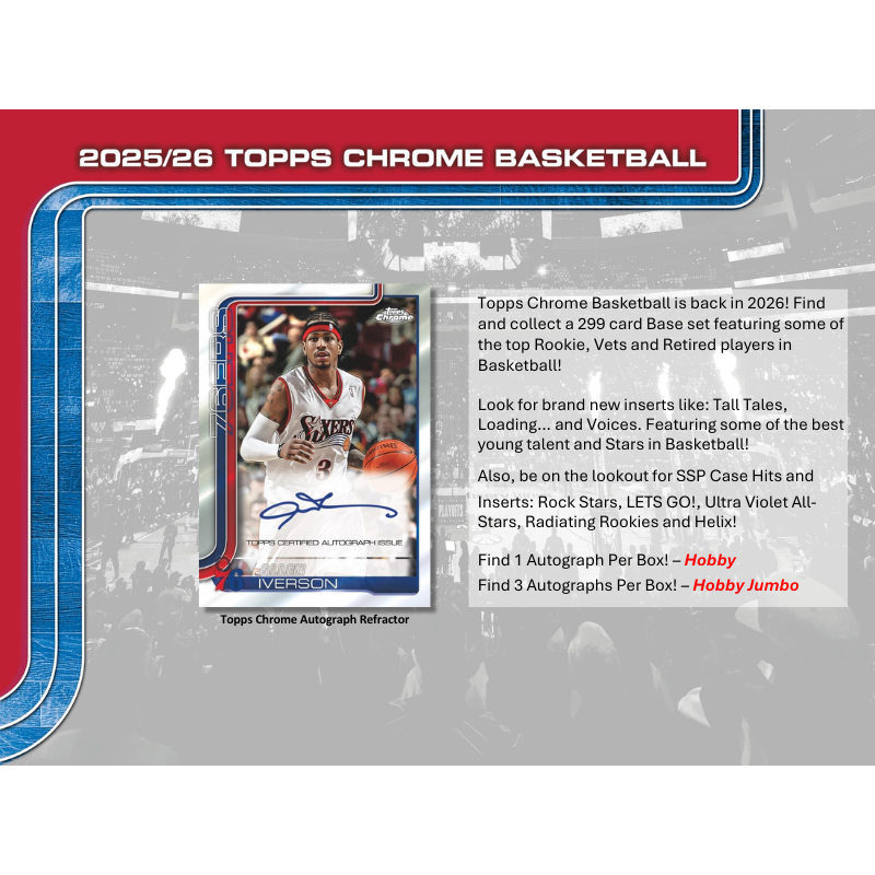 2025/26 Topps Chrome Basketball Jumbo Box